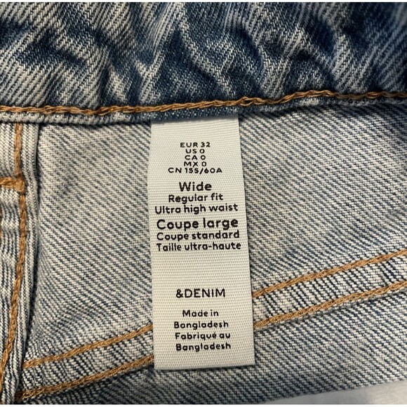 NWT H&M Ultra High Rrise Wide Leg Jeans Size 0 - Picture 8 of 16